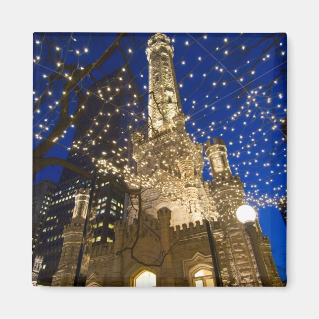 Chicago, Illinois, alter Wasserturm mit Feiertag Magnet (Vorne)