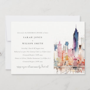 Chicago Illinois Aquarell-Szene Probeessen Einladung