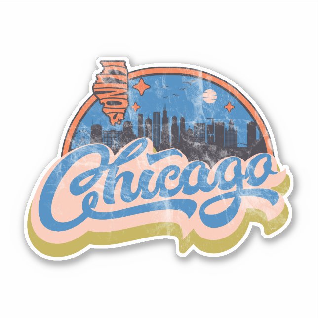 Chicago, Illinois Aufkleber (Vorderseite)