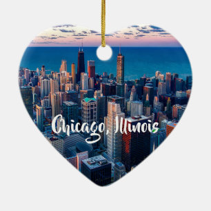 Chicago, Illinois Christmas Keepake Souvenir Keramik Ornament