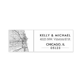 Chicago, Illinois City Map | Benutzerdefinierte Ad Permastempel