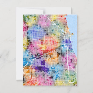 Chicago Illinois City Map Postkarte