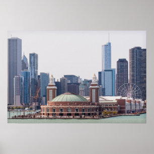 Chicago Illinois City Skyline Poster