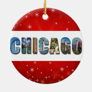 Chicago Illinois City Travel Fotos Weihnachten Keramik Ornament