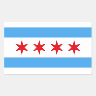 Chicago Illinois Flag Rechteckiger Aufkleber