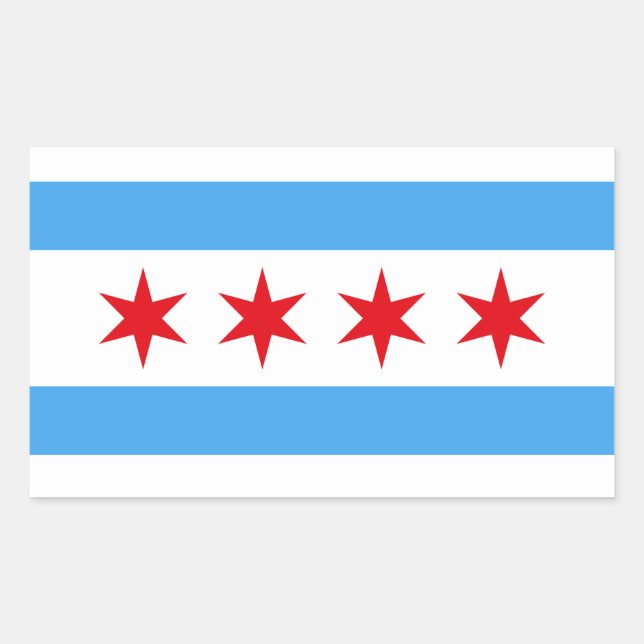 Chicago Illinois Flag Rechteckiger Aufkleber (Vorderseite)