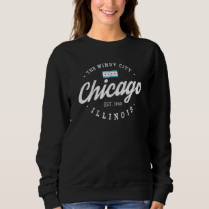Chicago Illinois Flag T-Shirts Vintag Skyline Men 
