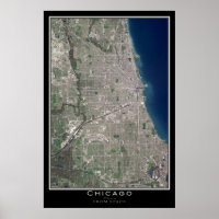Chicago Illinois From Space Satellite Map