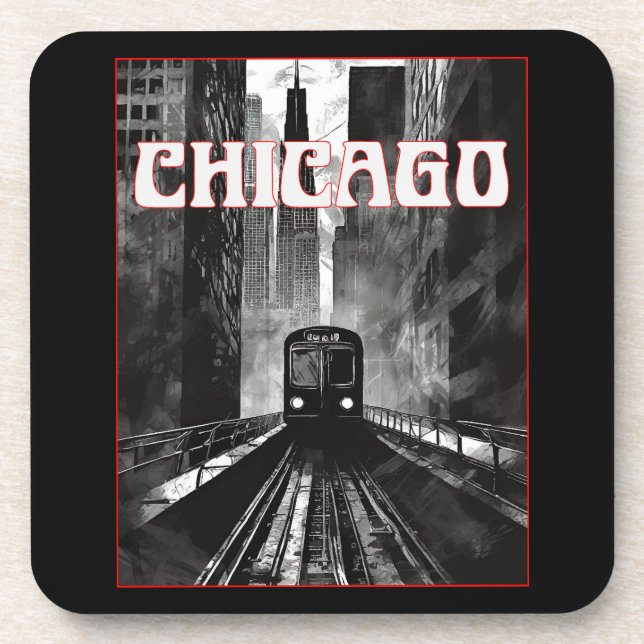 Chicago Illinois Getränkeuntersetzer (Vorderseite)