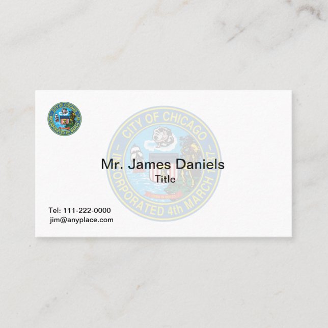 Chicago Illinois Great Siegel Visitenkarte (Vorderseite)