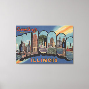 Chicago, Illinois - große Buchstabe-Szenen 2 Leinwanddruck
