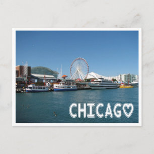 Chicago Illinois ( IL ) Navy Pier Ferris Wheel USA Postkarte