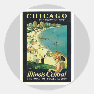 Chicago Illinois IL US Vintage Runder Aufkleber