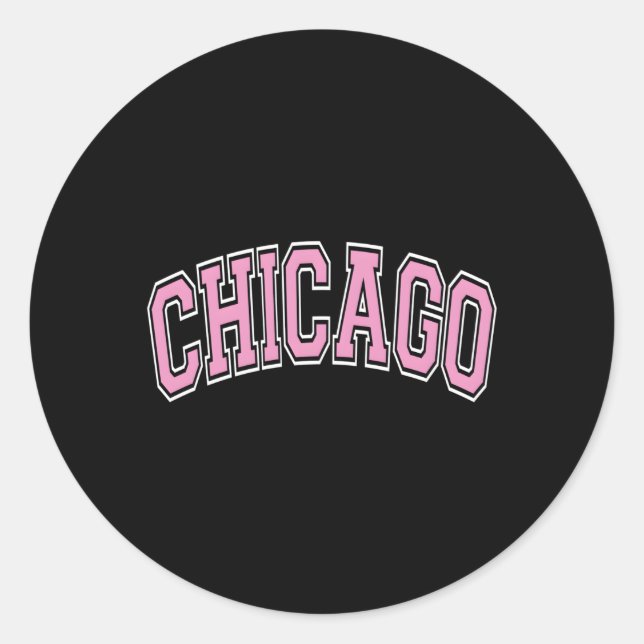 Chicago Illinois Il Varsity Style K Text Runder Aufkleber (Vorderseite)