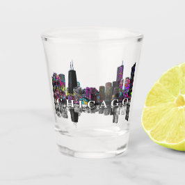 Chicago Illinois in Graffiti Shot Glass Schnapsglas