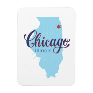 Chicago Illinois Karte Magnet