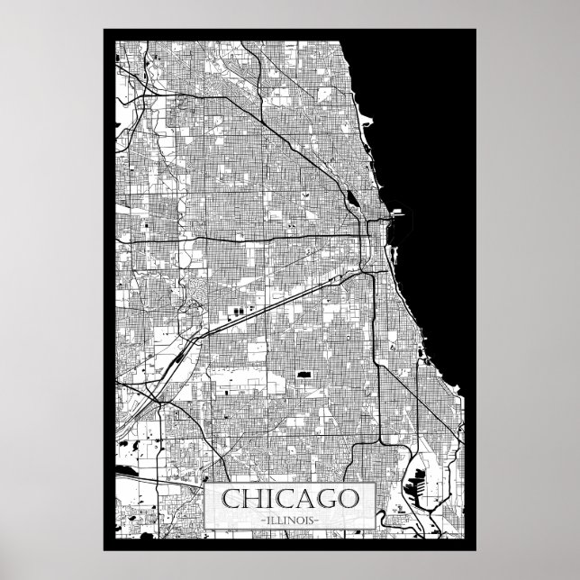 Chicago Illinois Map Poster (Vorne)