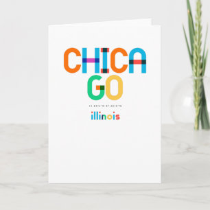 Chicago Illinois Mid Century, Pop Art, Karte