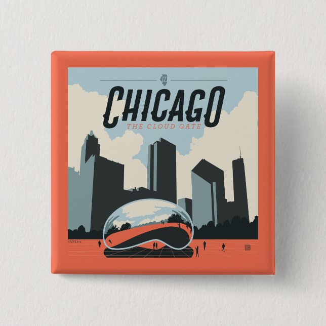 Chicago, Illinois | Millennium Park Button (Vorderseite)