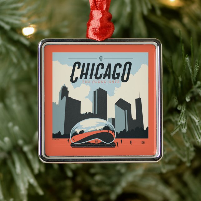 Chicago, Illinois | Millennium Park Ornament Aus Metall (Baum)
