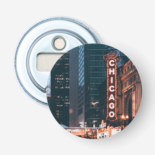 Chicago Illinois Neon Sign Flaschenöffner (Vorderseite)