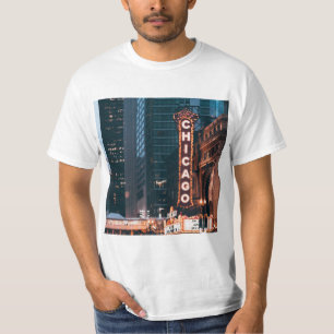 Chicago Illinois Neon Sign T-Shirt