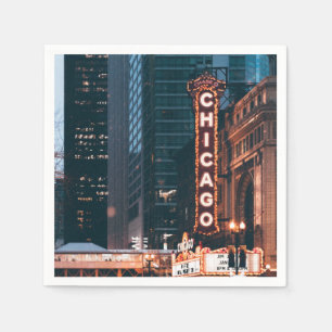 Chicago Illinois Neon Unterschreiben Serviette