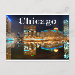 Chicago Illinois Night Skyline United Staaten, USA Postkarte