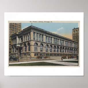 Chicago Illinois, Öffentliche Bibliothek, 1930er J Poster