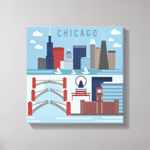 Chicago-Illinois-Poster Leinwanddruck