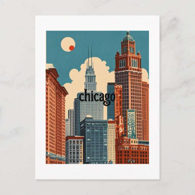 Chicago illinois postkarte (Vorderseite)