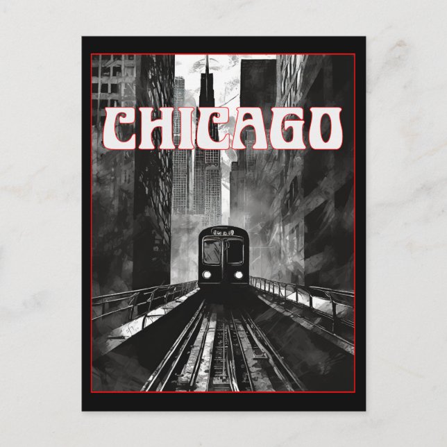 Chicago Illinois Postkarte (Vorderseite)