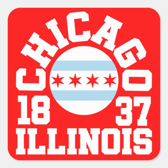 Chicago, Illinois Quadratischer Aufkleber (Vorderseite)