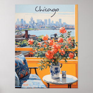 Chicago Illinois Reise Stadtmalerei Ästhetik Poster