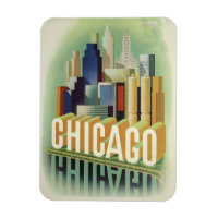 Chicago Illinois Retro Vintage Travel Poster