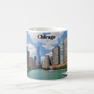 Chicago Illinois River City Skyline Travel Foto Kaffeetasse