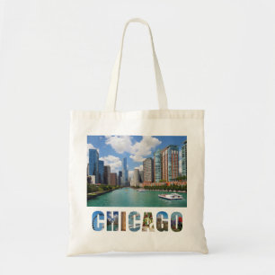 Chicago Illinois River City Skyline Travel Foto Tragetasche