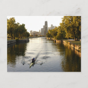 Chicago, Illinois, Rowers in Lincoln Park lagoon Postkarte