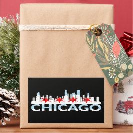 Chicago Illinois Silhouette 4 Stars Vintage Reisen Rechteckiger Aufkleber