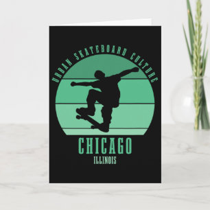Chicago Illinois Skateboarder Urne Skateboarding Karte