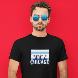 Chicago Illinois Skyline 4 Sterne Vintag T-Shirt