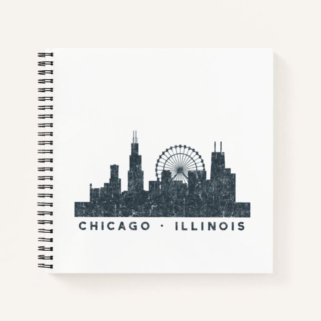 Chicago Illinois Skyline Architectur Geschenke Notizbuch (Vorderseite)