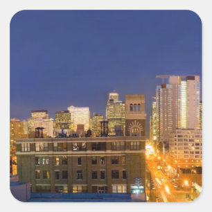 Chicago, Illinois, Skyline-Blick vom West Loop Quadratischer Aufkleber