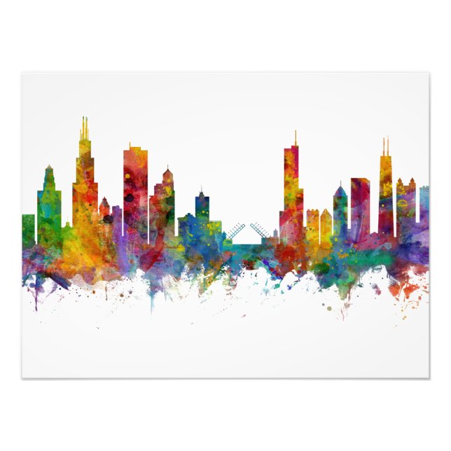 Chicago Illinois Skyline Fotodruck (Vorne)