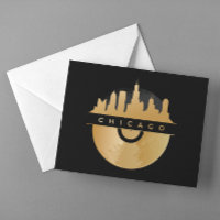 Chicago Illinois Skyline Golden Vinyl Chic