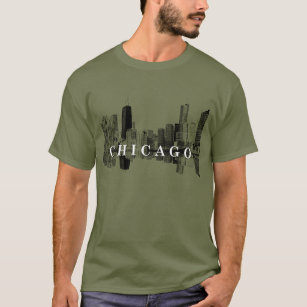 Chicago, Illinois-Skyline in schwarz T-Shirt