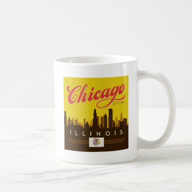 Chicago Illinois Skyline Kaffeetasse (Rechts)