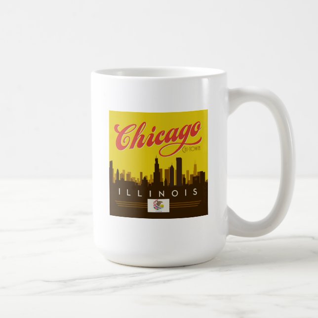 Chicago Illinois Skyline Kaffeetasse (Rechts)