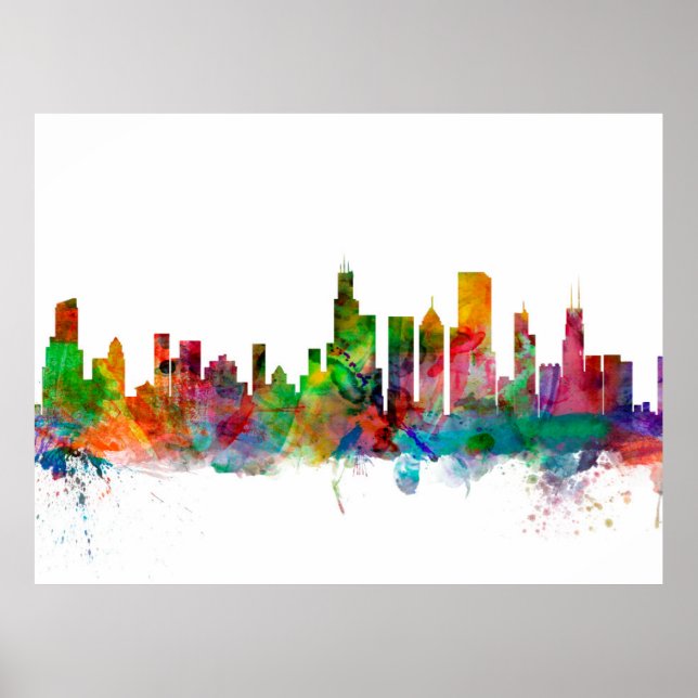 Chicago Illinois Skyline Poster (Vorne)