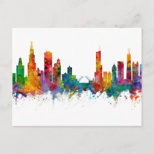 Chicago Illinois Skyline Postkarte